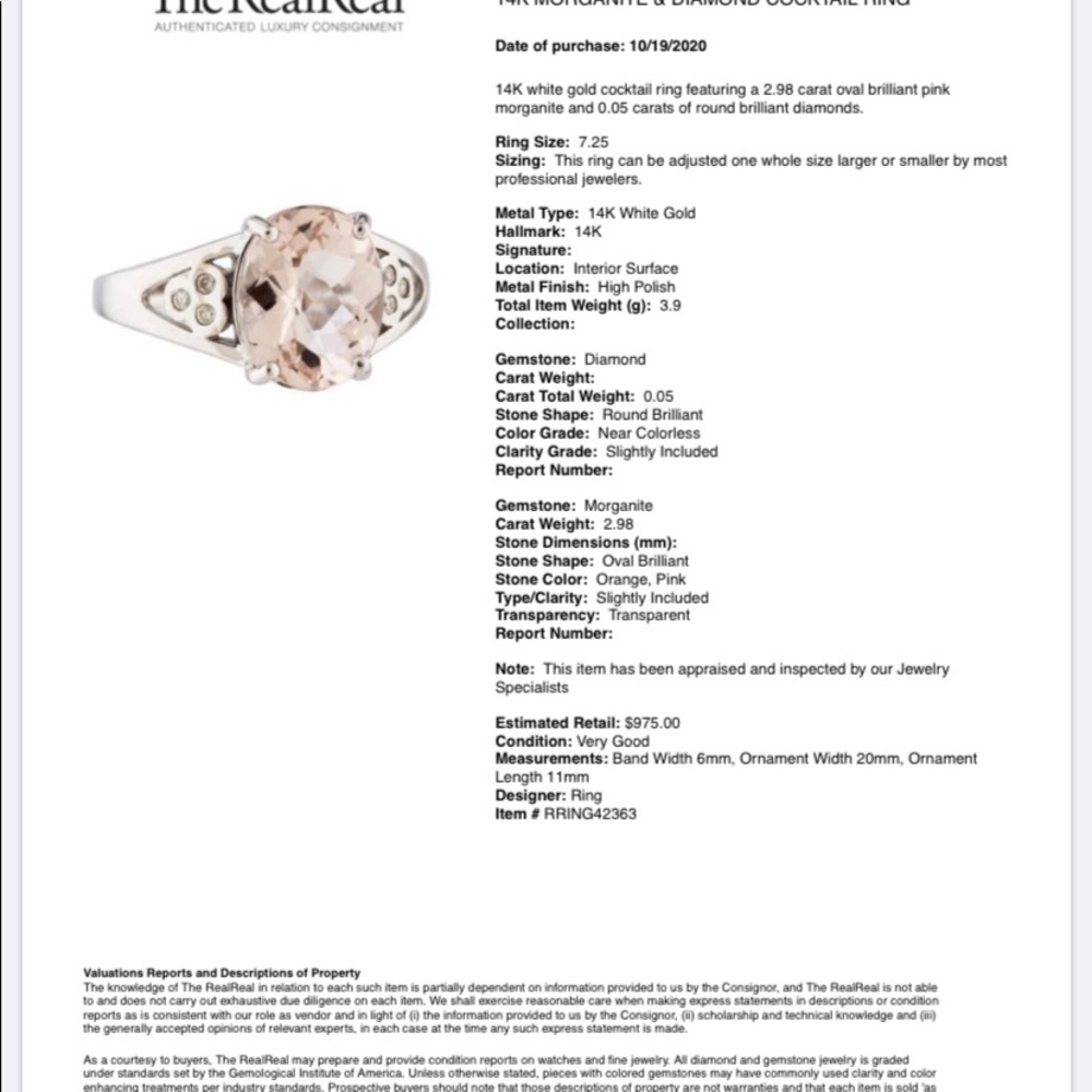 Real morganite ring - Picture 7 of 8